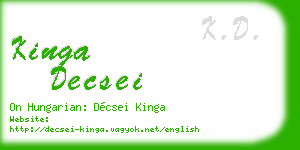 kinga decsei business card